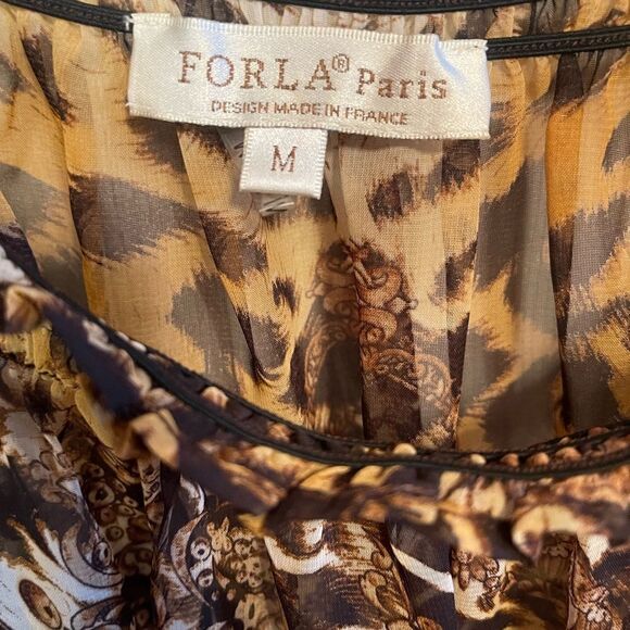 Forla Paris sheer leopard dress sz M - Picture 5 of 7